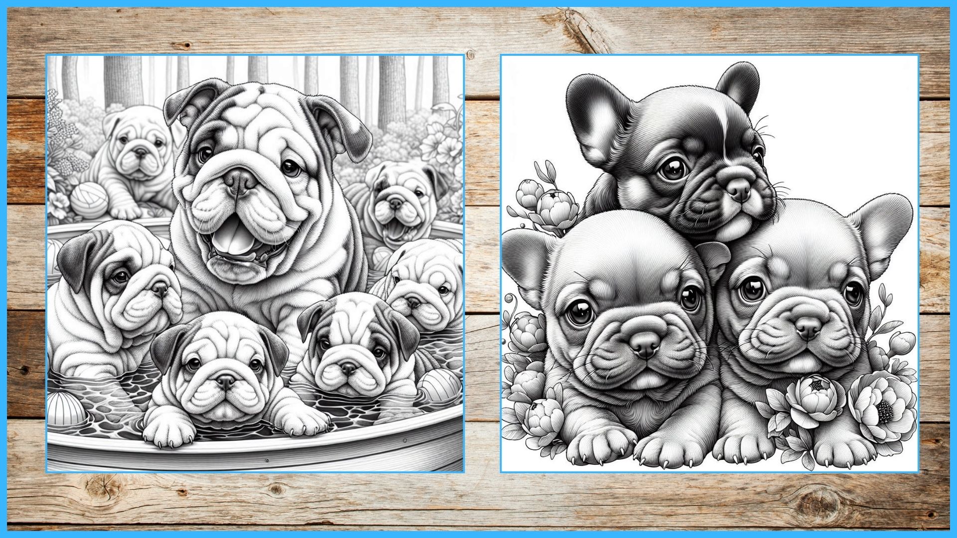 Pardon My Snorts - French & English Bulldogs Coloring Pages