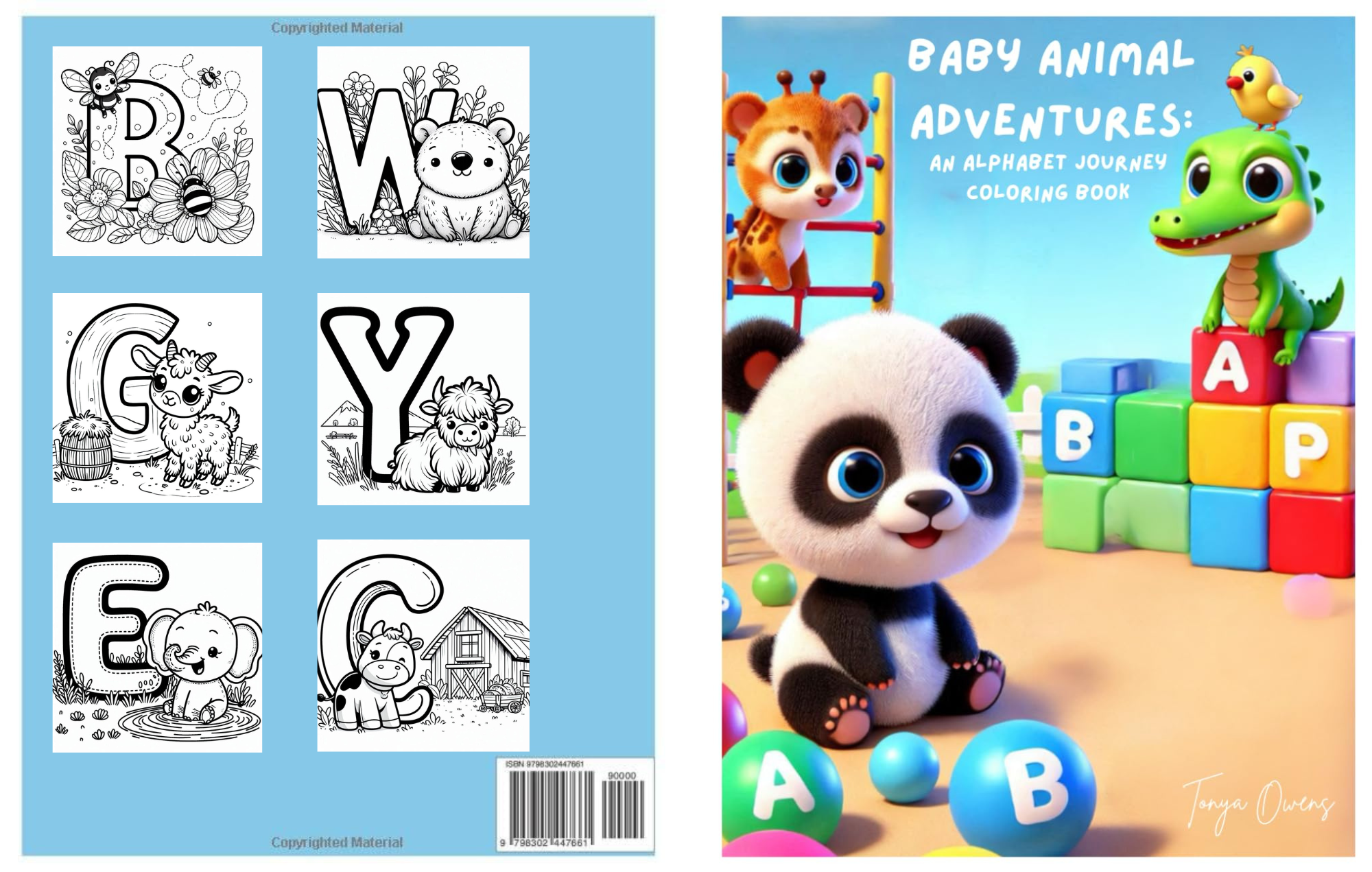 Baby Animal Adventures: An Alphabet Journey Coloring Paperback Book