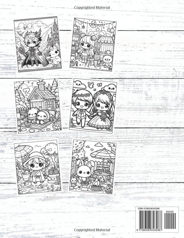 Chibi Charmers: 100 Kawaii Coloring Pages Paperback
