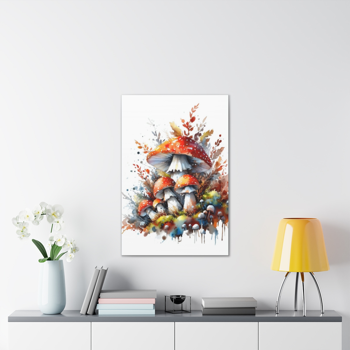 Whimsical Mushroom Art Print, Nature Decor, Wall Art, Boho Decor, Gift for Nature Lovers, Home Office Art