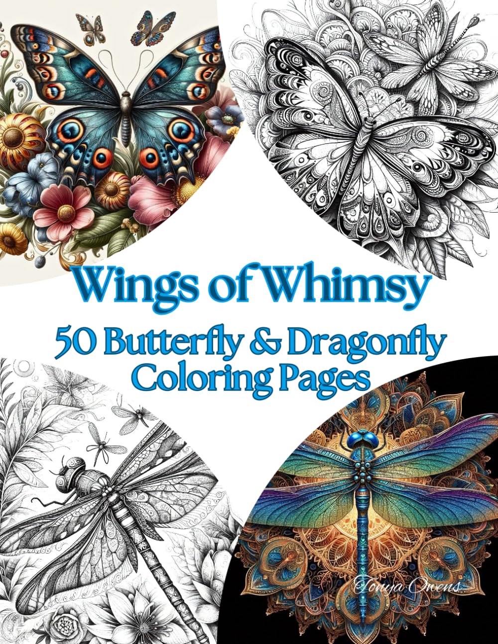 Wings of Whimsy - 50 Butterfly & Dragonfly Designs: Adult Coloring Book Paperback