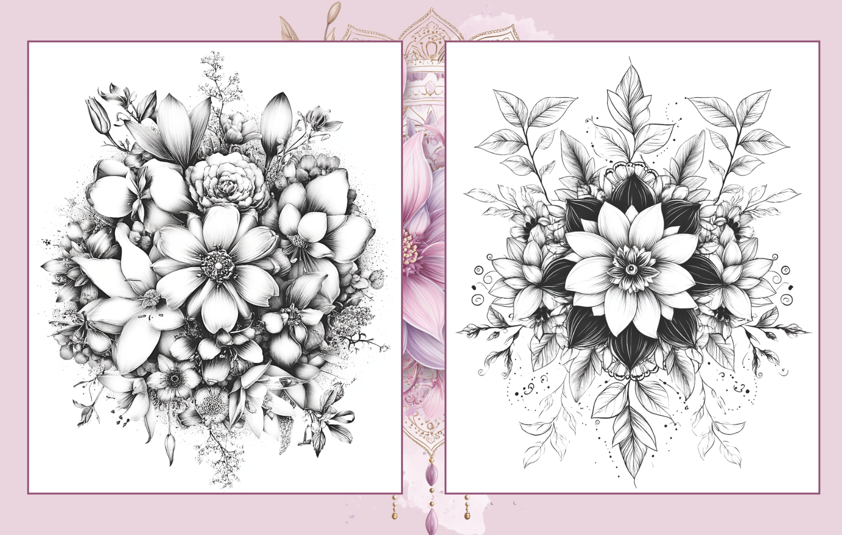 Floral Mandalas- 50 Coloring Pages Paperback