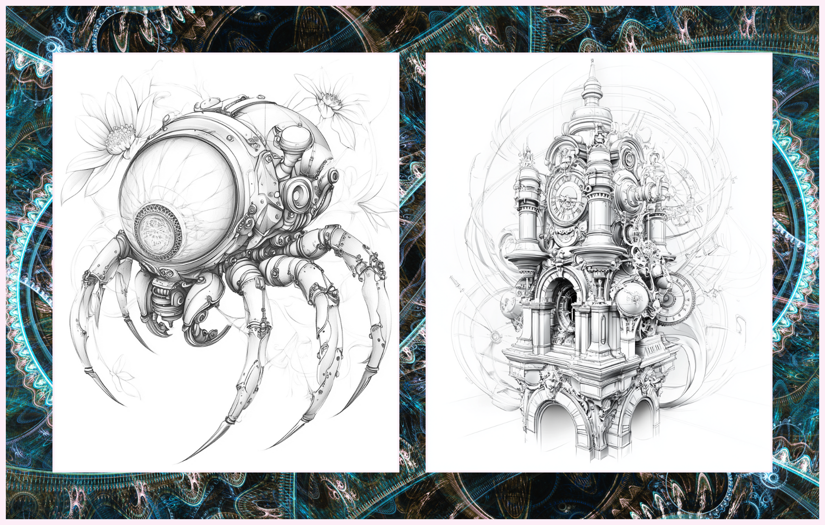 Steampunk Oddities - 50 Fantasy Coloring Pages Paperback