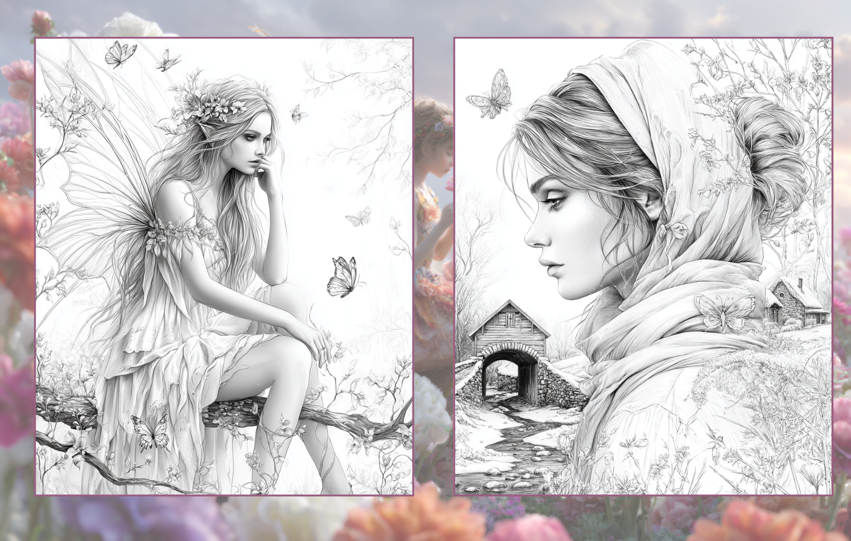 Enchanted Fairies - 25 Fairy Coloring Pages Paperback