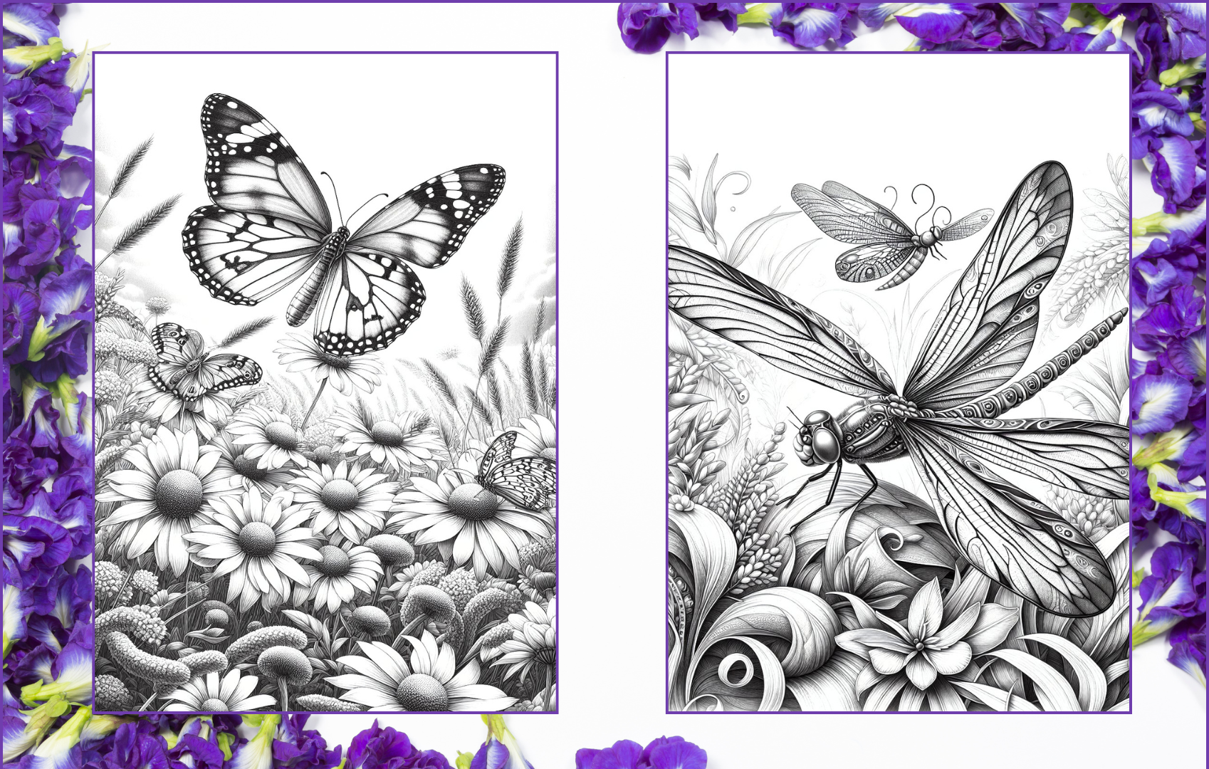Wings of Whimsy – 50 Butterfly & Dragonfly Coloring Pages