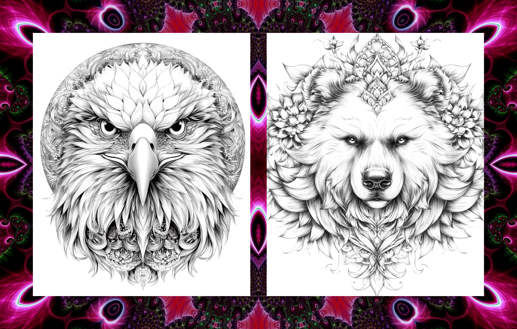 Animal Mandalas - 30 Intricate Animal-Themed Mandala Coloring Pages | Printable Adult Coloring PDF | Instant Download