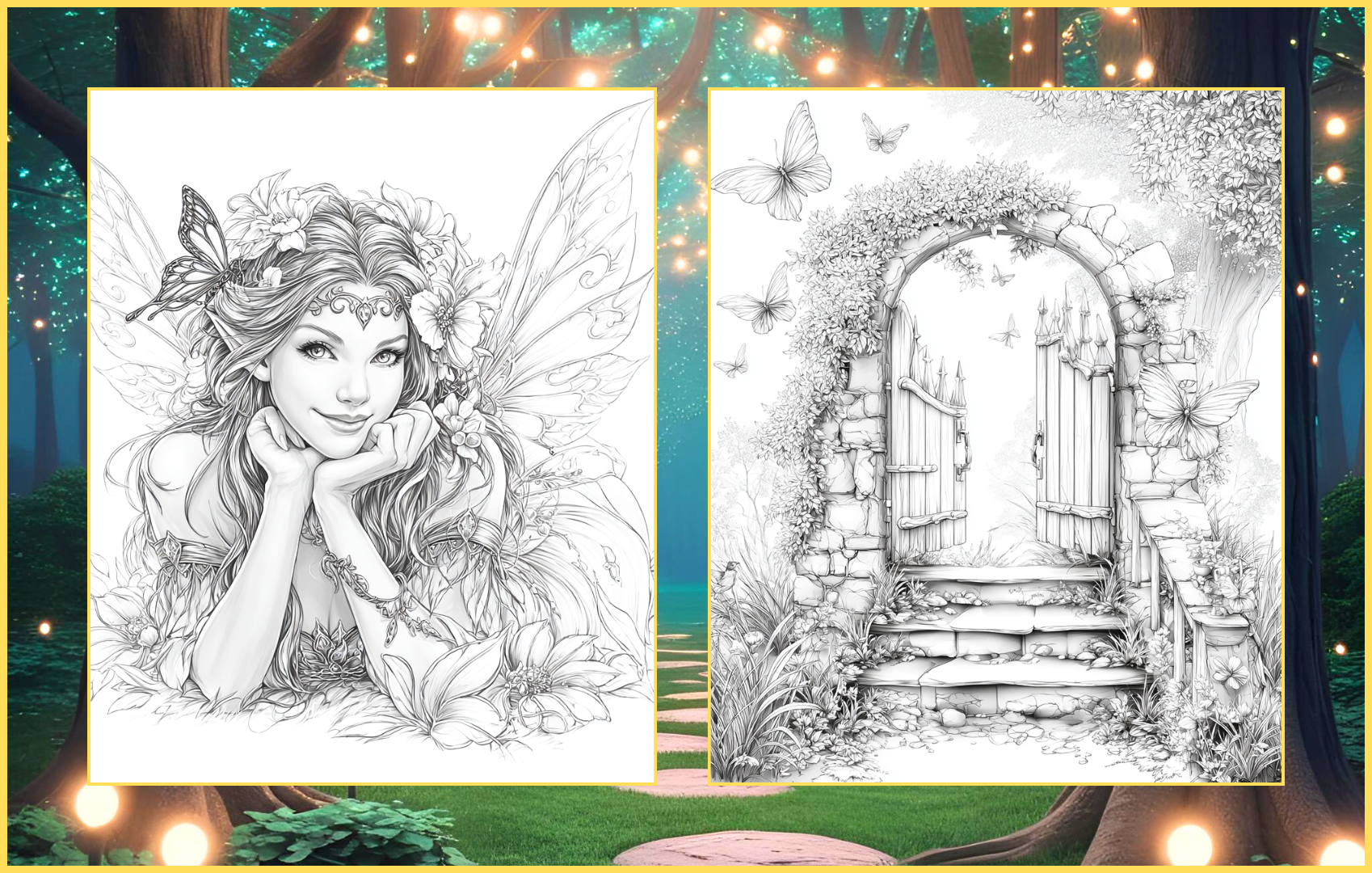 Fairycore Magic – A Coloring Book of Forest Charm | 50 Whimsical Pages | Digital PDF Download