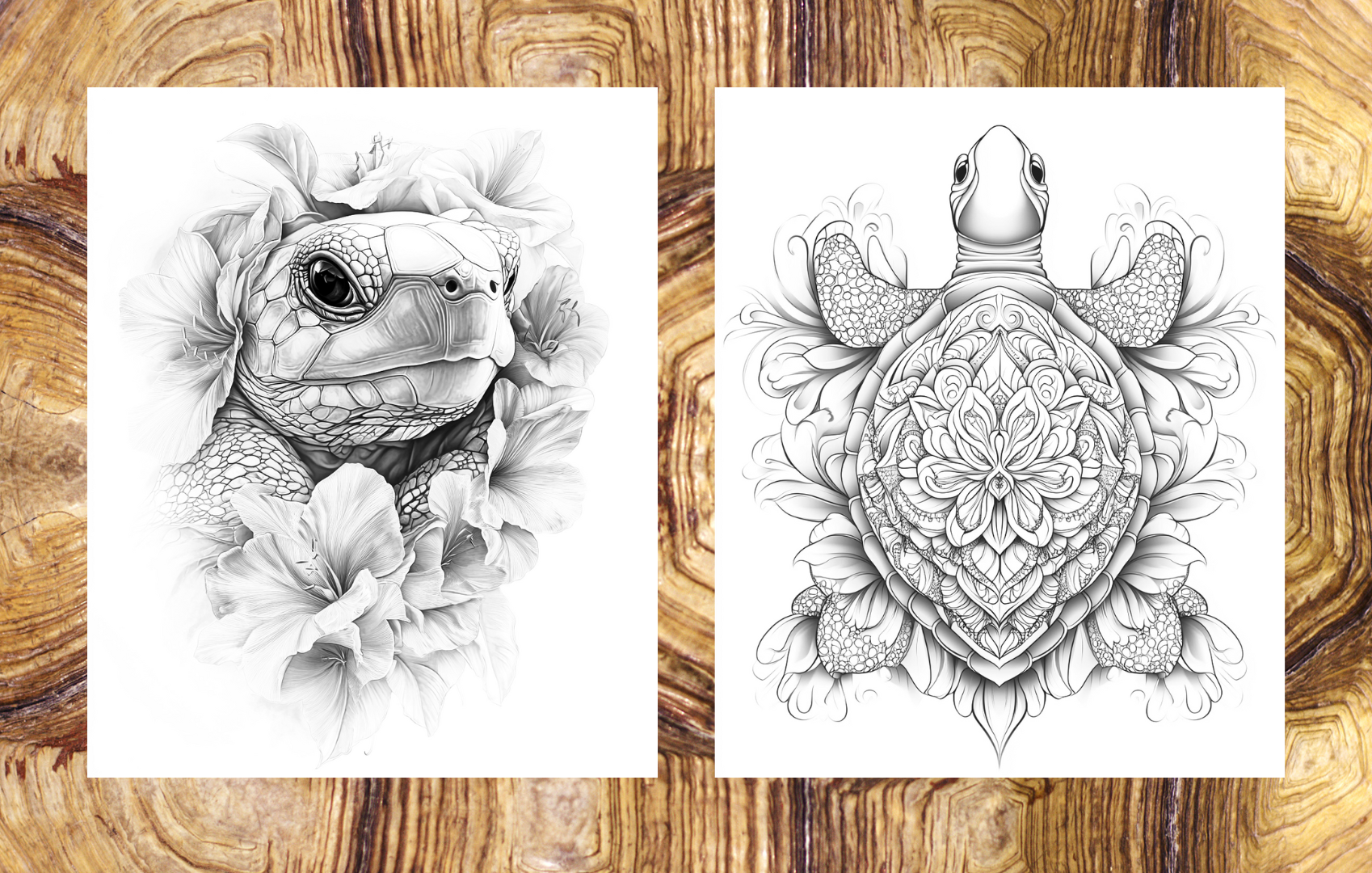 Turtles & Tortoises – 25 Coloring Pages Paperback