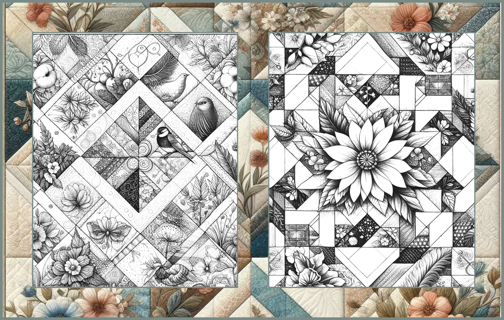 Cozy Quilts - 75 Patchwork Designs Coloring Pages Paperback