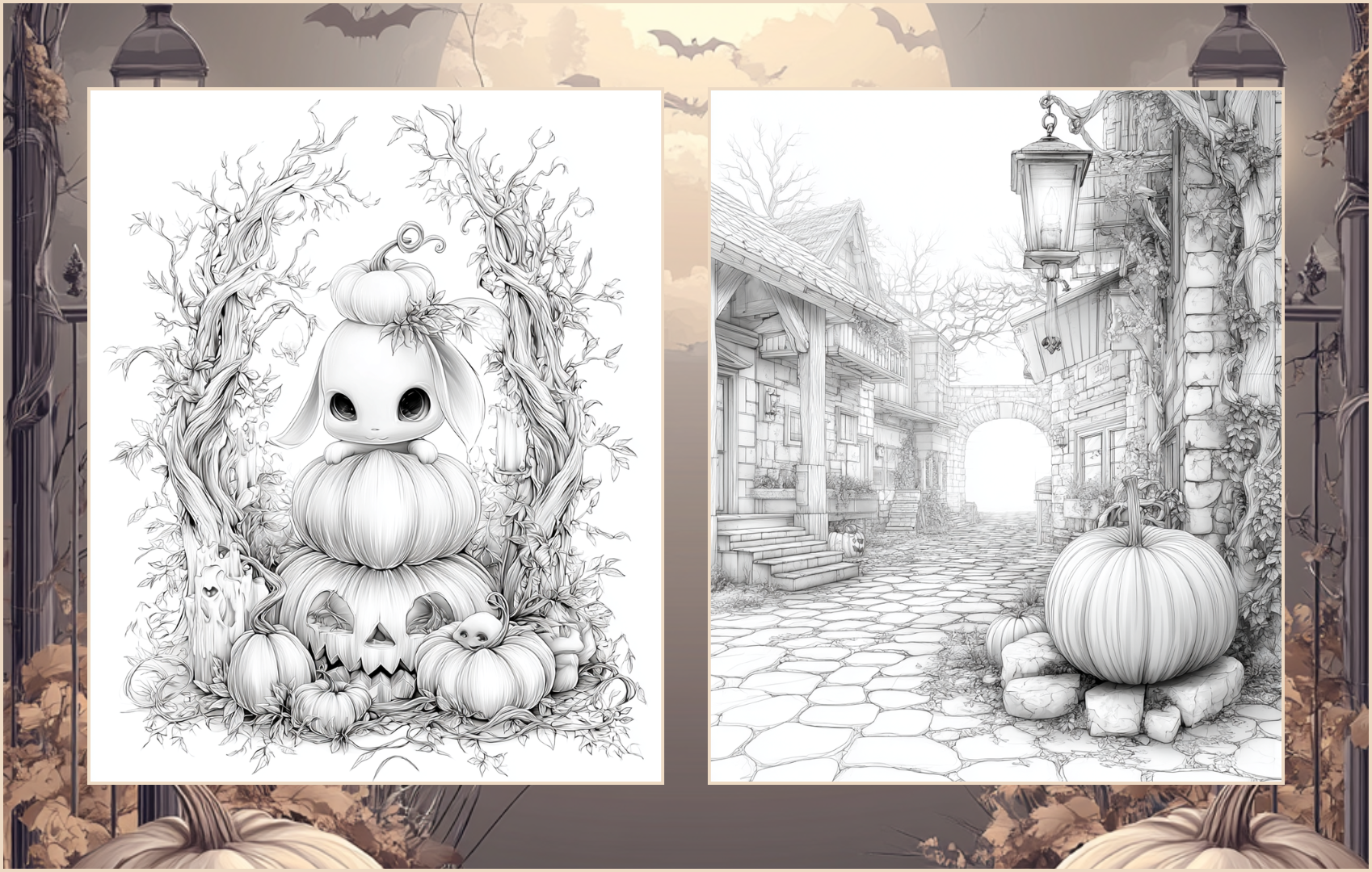 Haunted Whimsy – 25 Spooky & Fun Halloween Coloring Pages Paperback