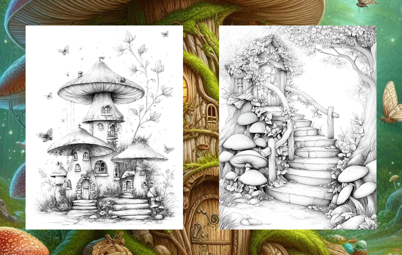 Enchanted Dwellings – 25 Fairy Home Coloring Pages