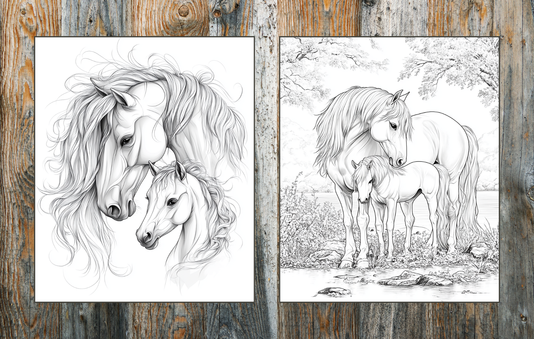 Horse Coloring Book for Adults – 50 Printable Horse Designs to Color