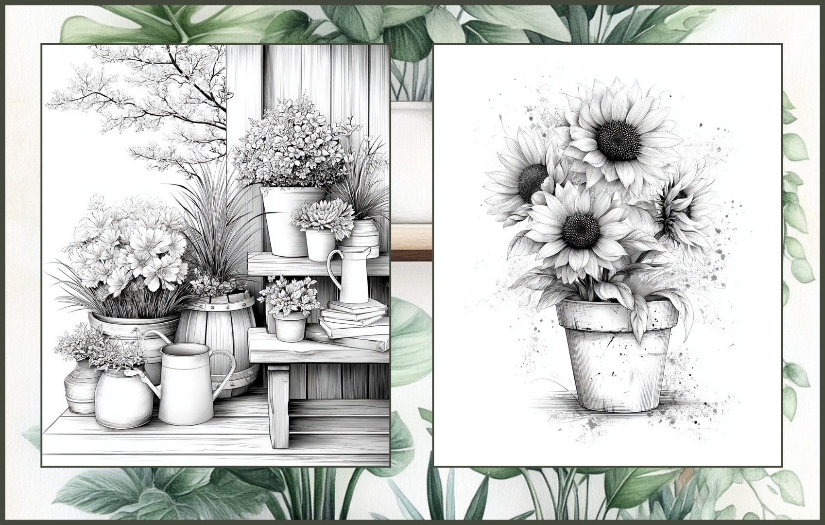 Potted Plant Haven – 100 Potted Plant Coloring Pages for Adults Paperback