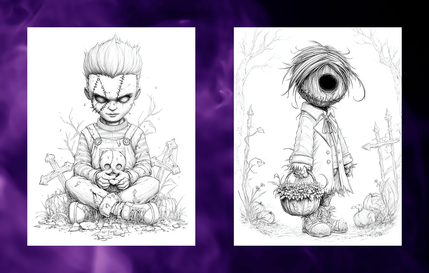  Haunted Dollhouse – Creepy Doll Coloring Book, 50 Scary Coloring Pages for Adults, Haunted and Disturbing Dolls, Horror Art PDF