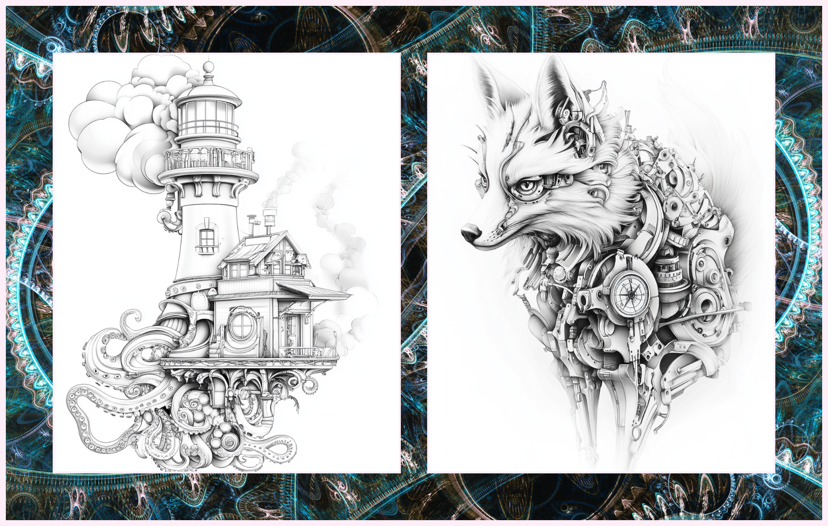 Steampunk Oddities - 50 Fantastical Contraptions for Creative Minds Coloring Pages