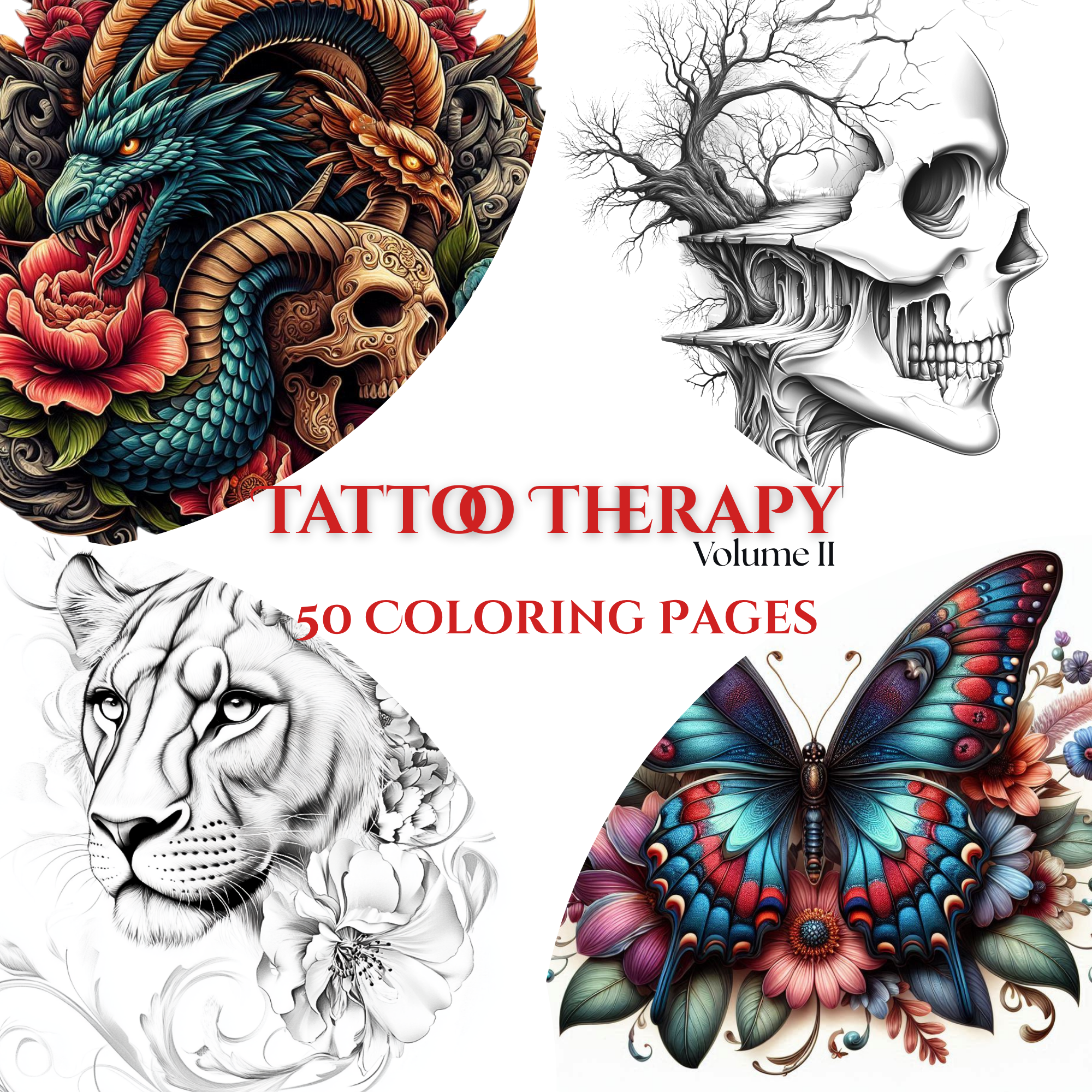 Tattoo Therapy Volume II - 50 Coloring Pages