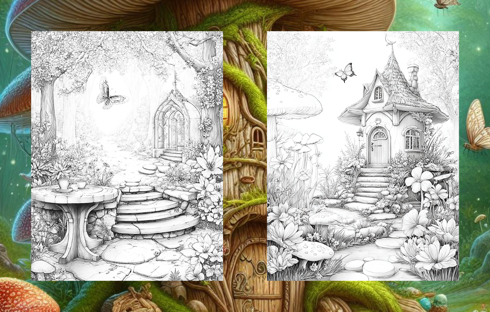 Enchanted Dwellings – 25 Fairy Home Coloring Pages