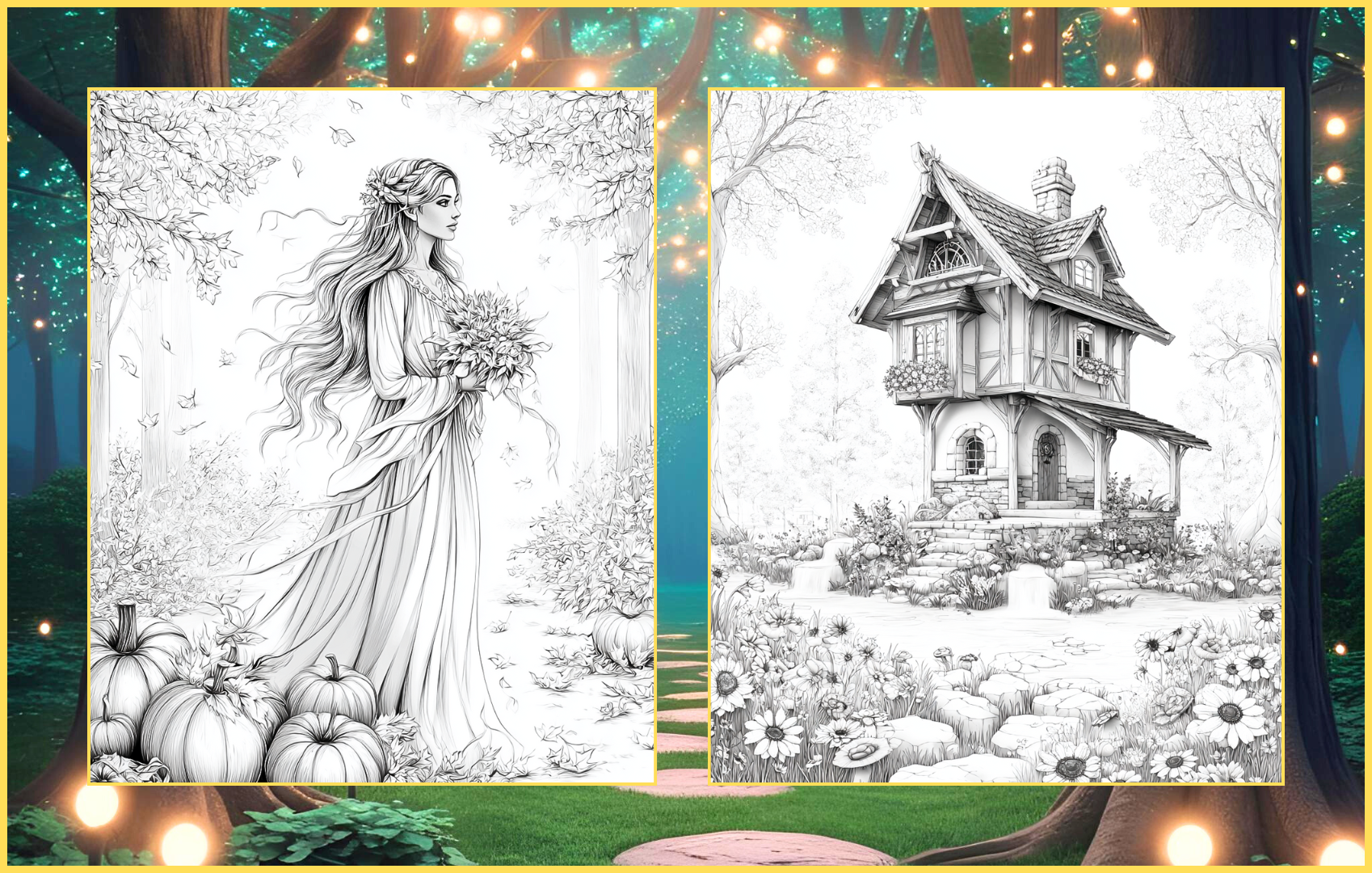 Fairycore Magic – A Coloring Book of Forest Charm | 50 Whimsical Pages | Digital PDF Download