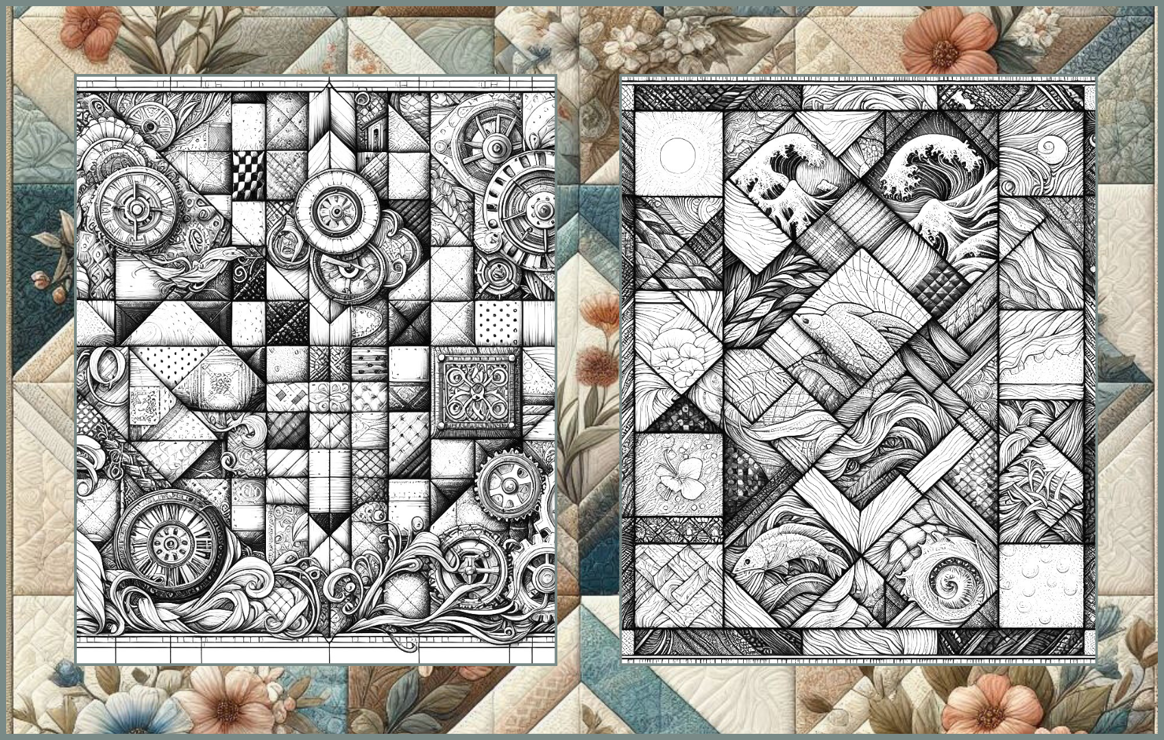 Cozy Quilts - 75 Patchwork Designs Coloring Pages Paperback