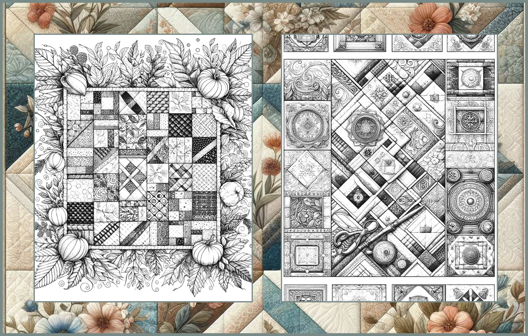 Cozy Quilts - 75 Patchwork Designs Coloring Pages Paperback