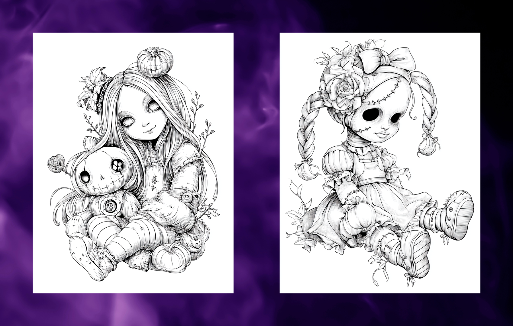  Haunted Dollhouse – Creepy Doll Coloring Book, 50 Scary Coloring Pages for Adults, Haunted and Disturbing Dolls, Horror Art PDF