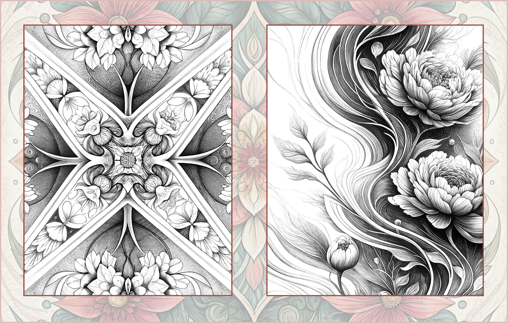 Floral Patterns - 100 Coloring Pages