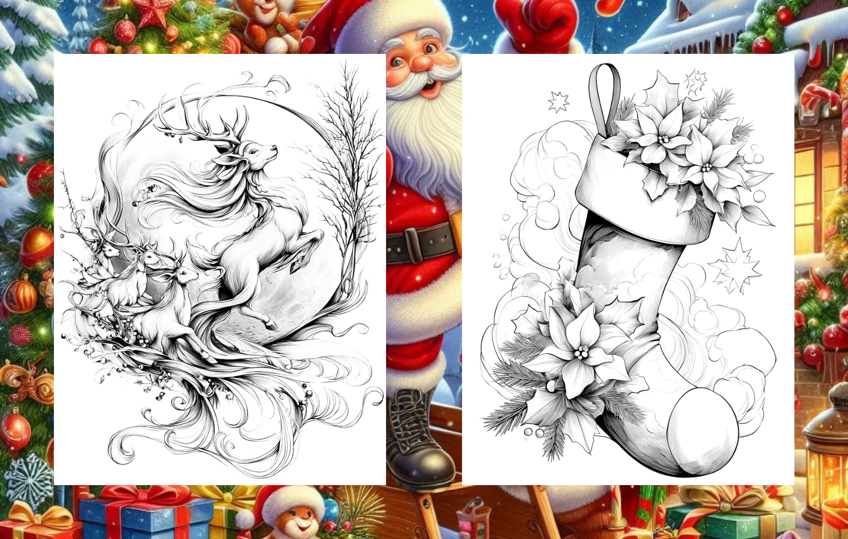Merry & Bright – 65 Festive Christmas Coloring Pages