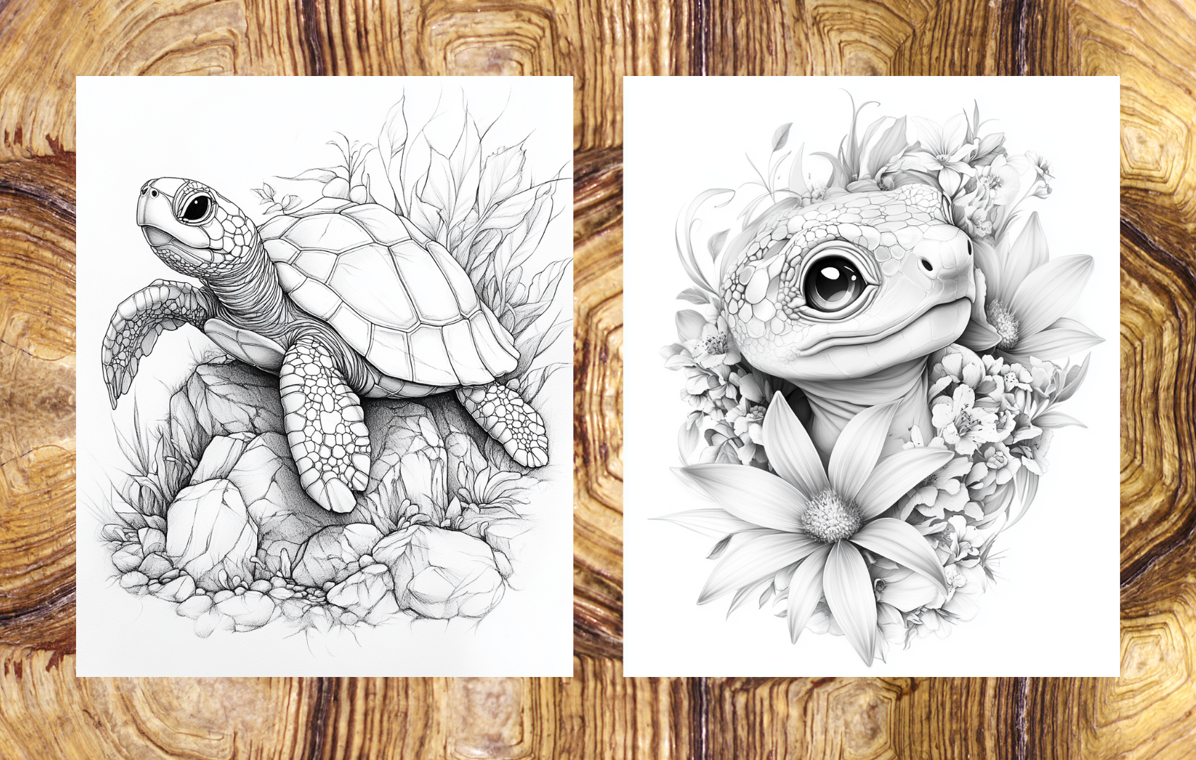 Turtles & Tortoises – 25 Coloring Pages Paperback