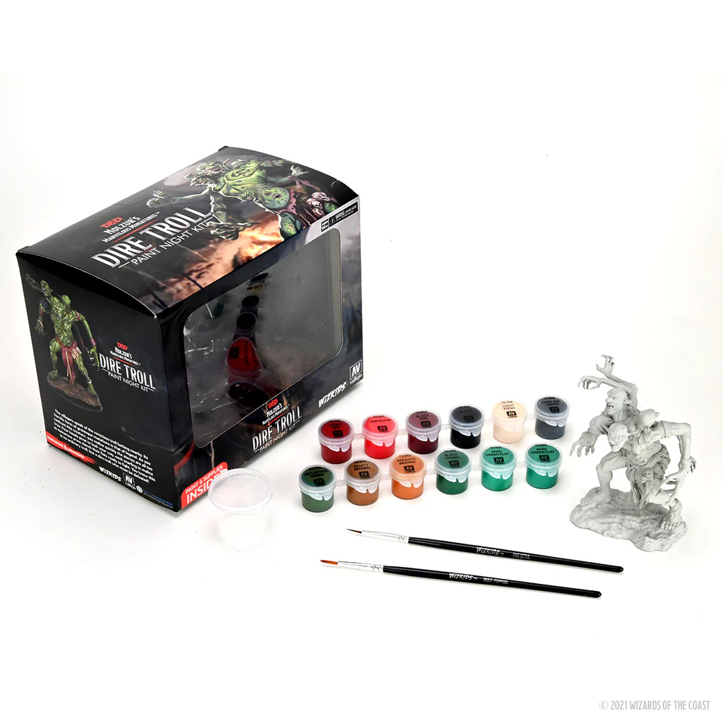 (DING & DENT) Dungeons & Dragons Nolzur's Marvelous Miniatures: Dire Troll - Kit de pintura nocturna