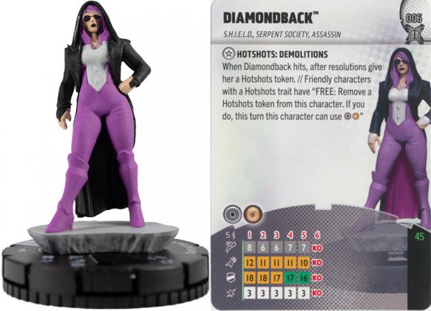 Diamondback 006 Common Deadpool Weapon X Heroclix
