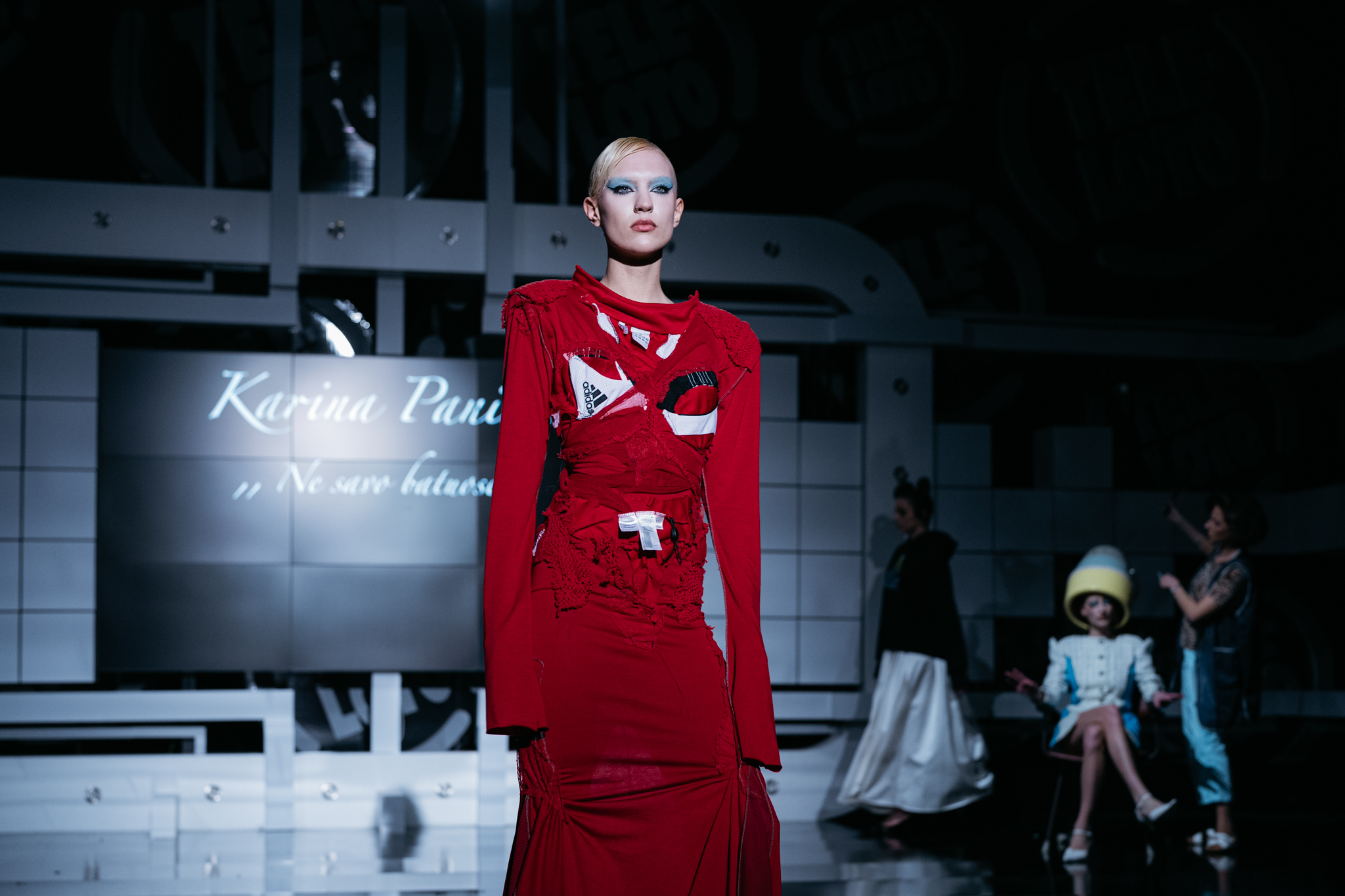 Red Patchwork Mermaid Dress