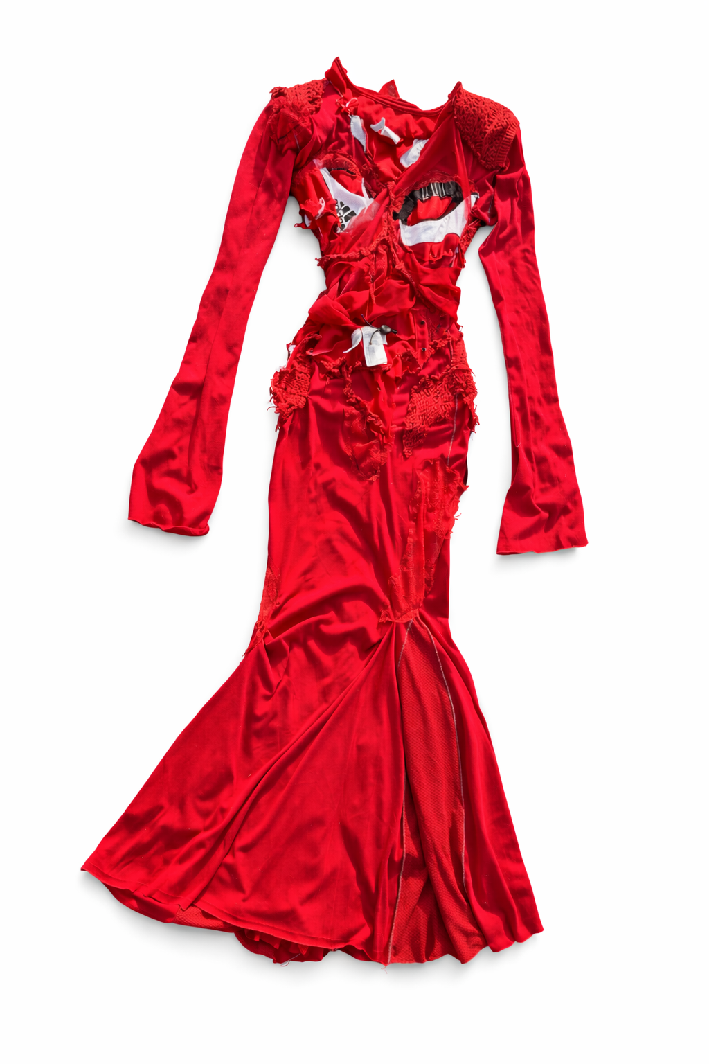 Red Patchwork Mermaid Dress