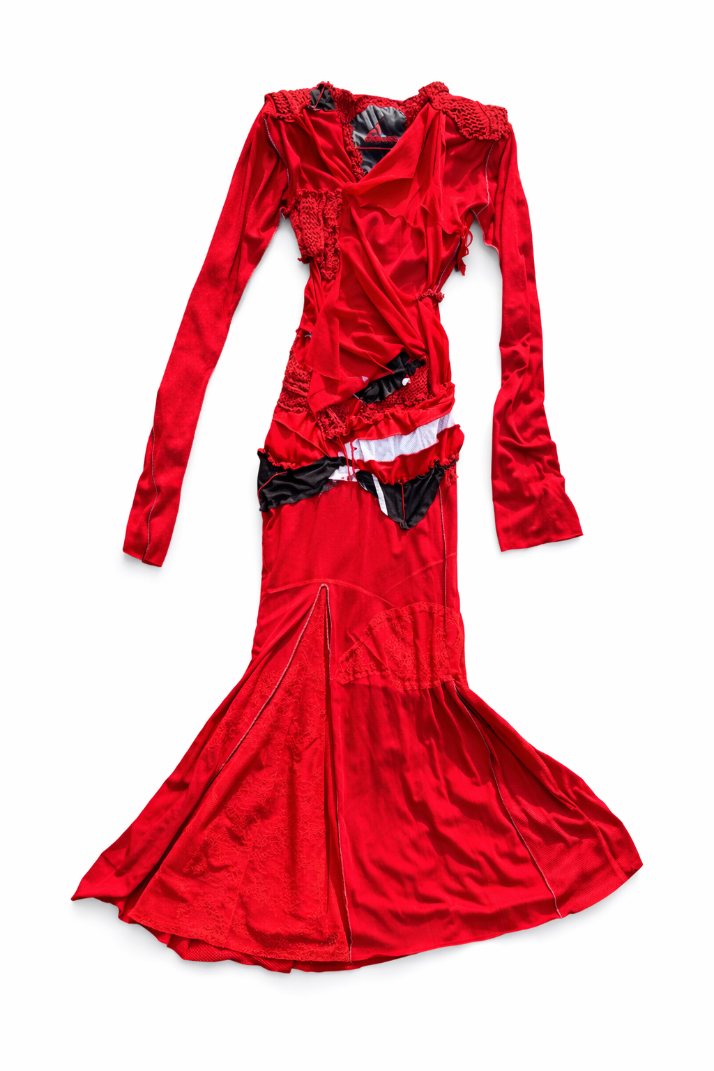 Red Patchwork Mermaid Dress