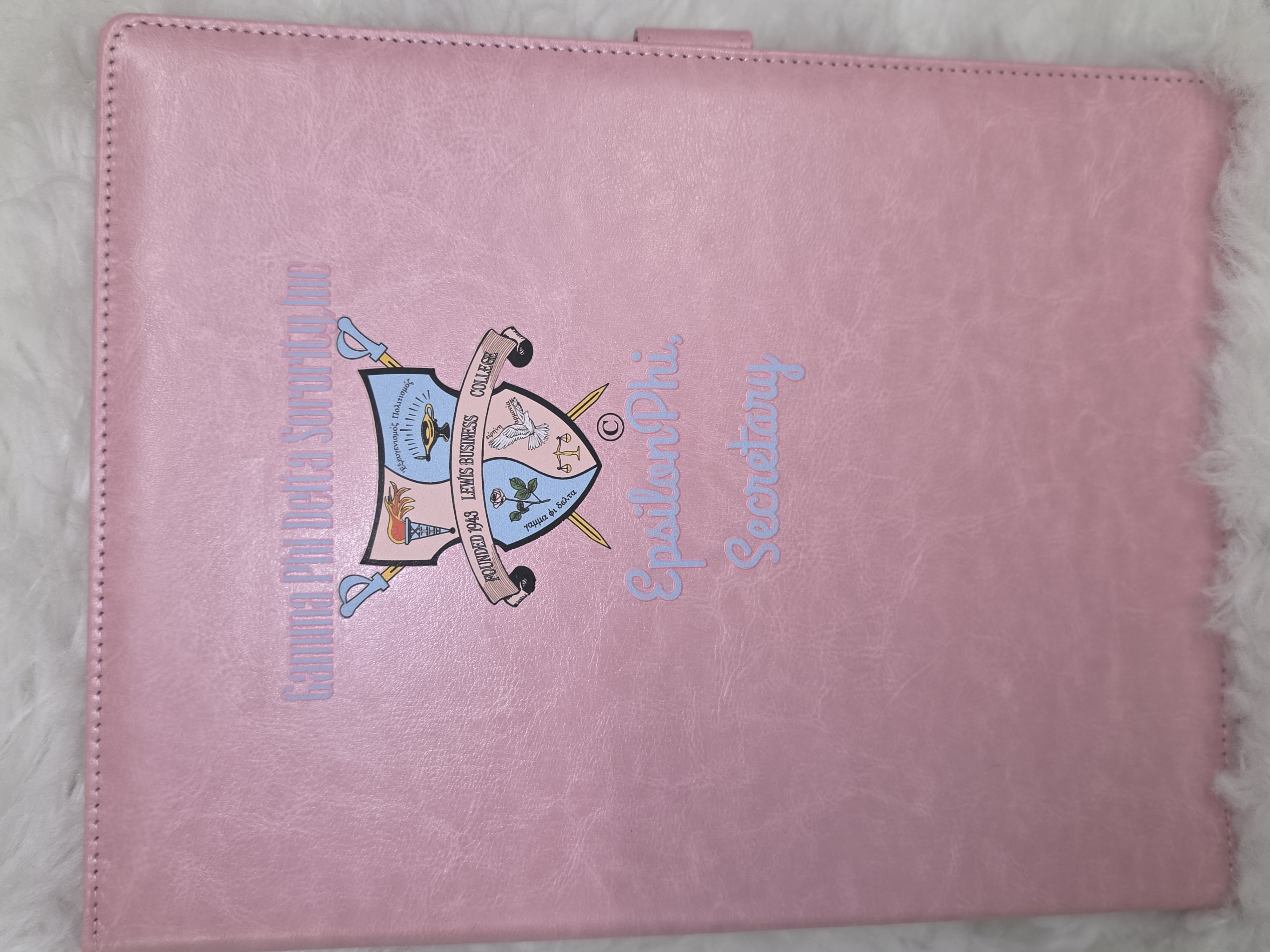 Pink Leather Portfolio Folder