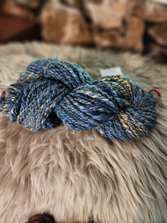 Hand-spun Blue Yarn