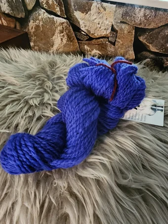 Blue handspun and dyed Knitting Yarn