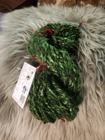 Hand-Spun, dyed Moss Green Yarn 