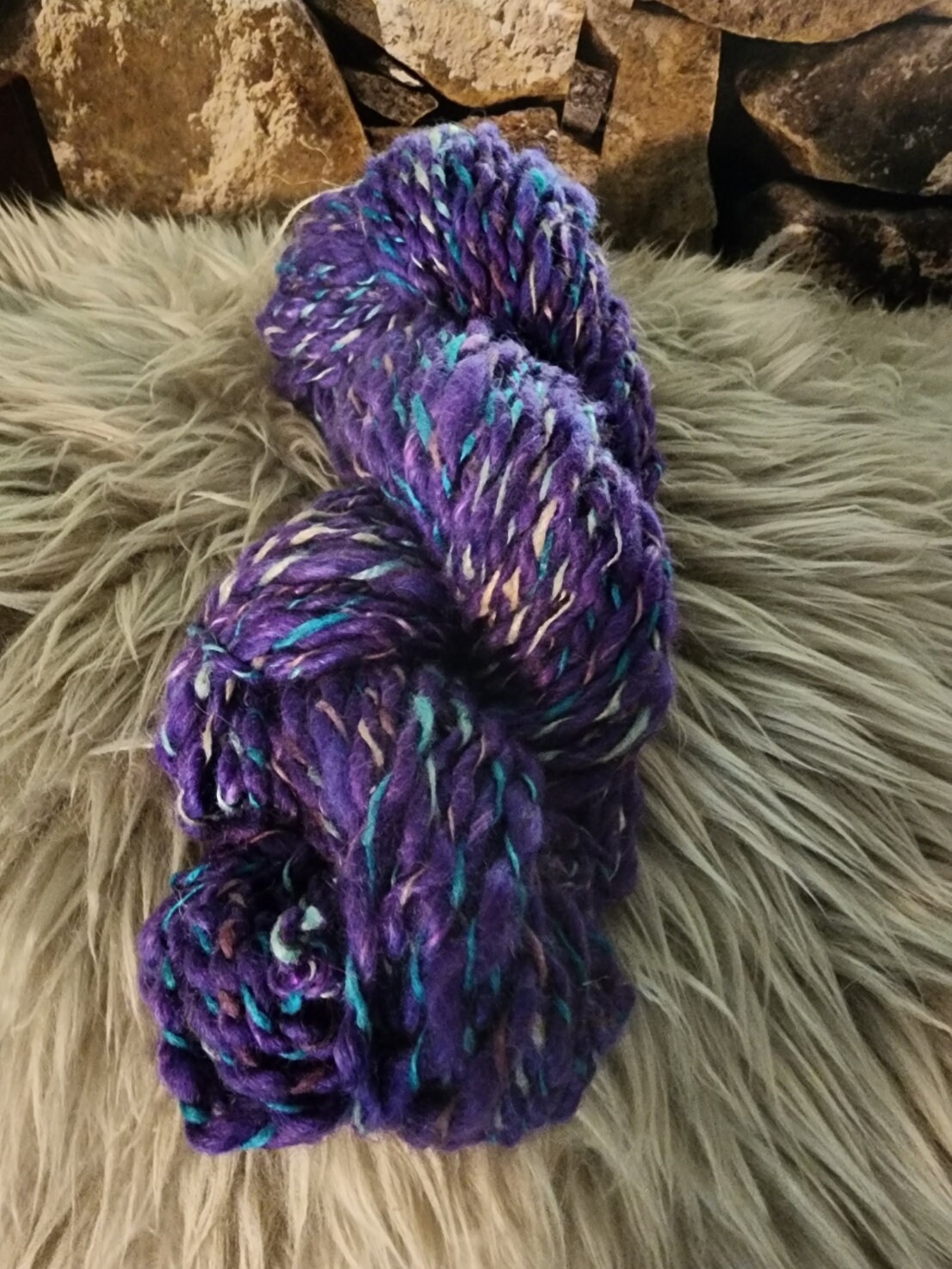 Hand-Spun dyed Purple Yarn