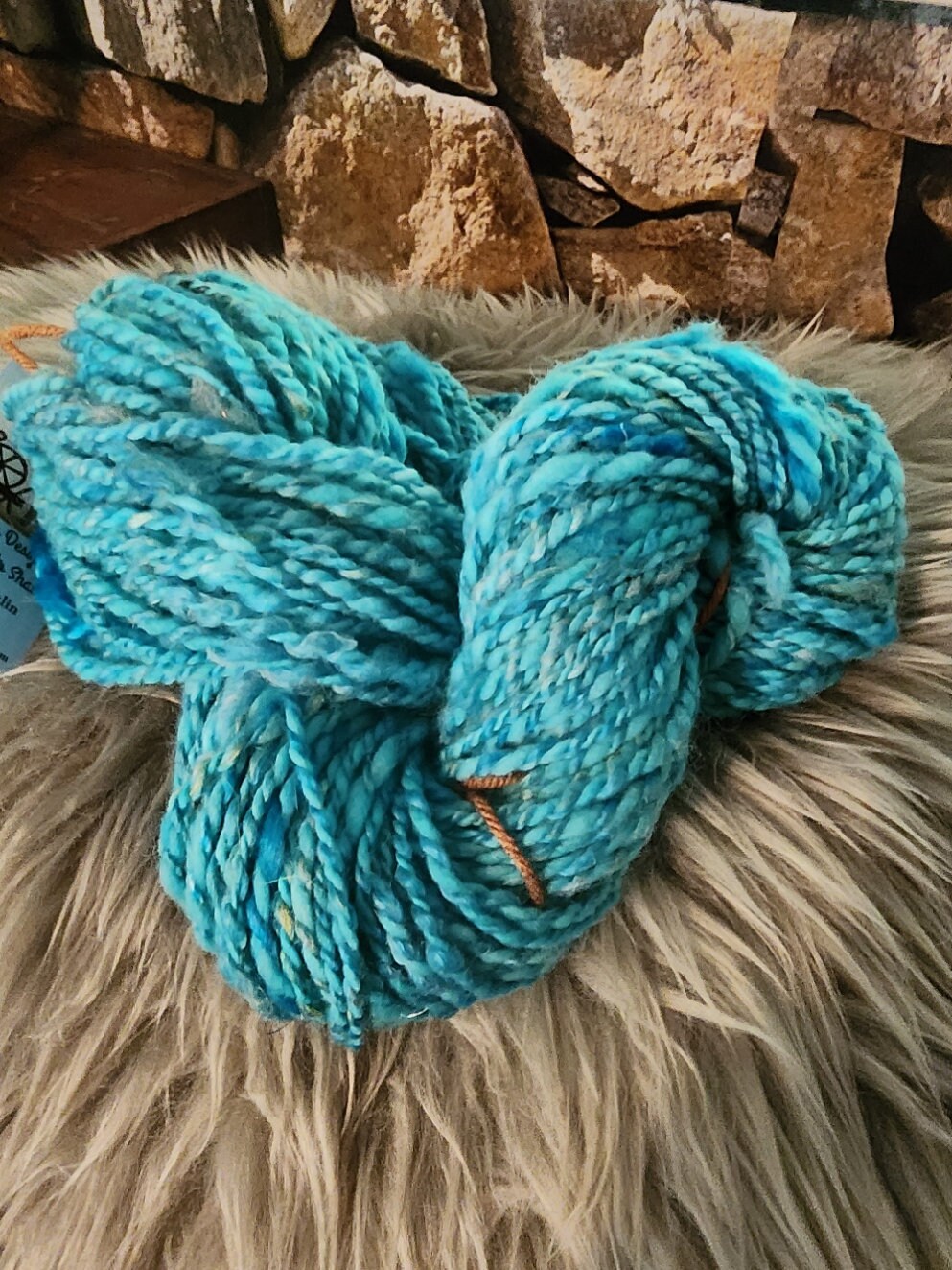 Hand-spun and dyed turquoise Blue Yarn