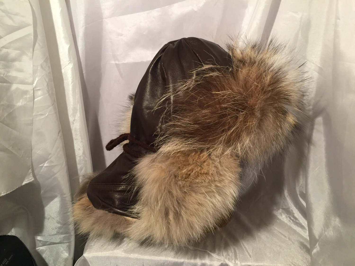 Mongolian, Cossack, Norse, Viking fur style hat with ear flaps & fur down the back of the neck. unisex fur hat, CUSTOM ORDER