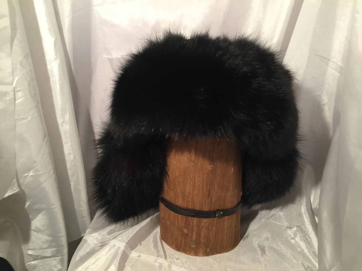 Mongolian, Cossack, Norse, Viking fur style hat with ear flaps & fur down the back of the neck. unisex fur hat, CUSTOM ORDER