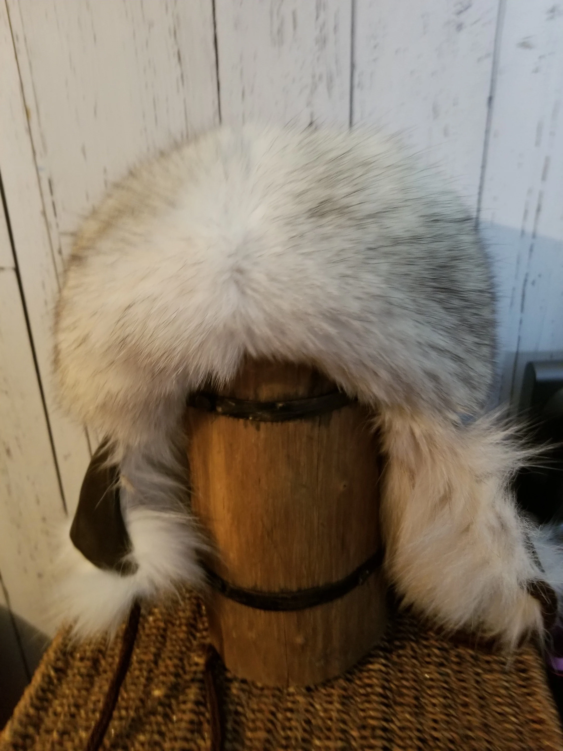 Mongolian, Cossack, Norse, Viking fur style hat with ear flaps & fur down the back of the neck. unisex fur hat, CUSTOM ORDER