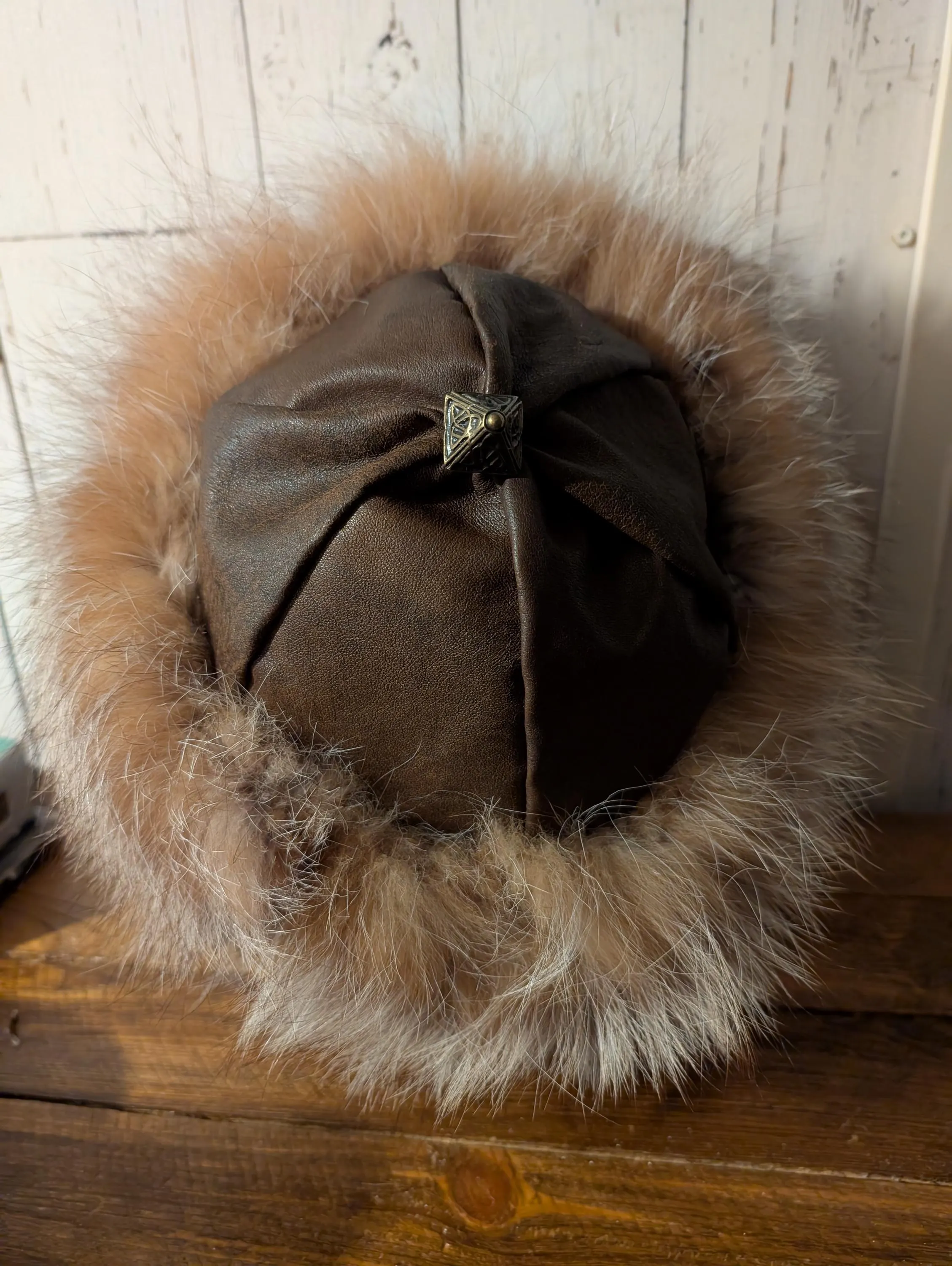 Mongolian, Cossack, Norse, Viking, Mongolian style fox fur hat