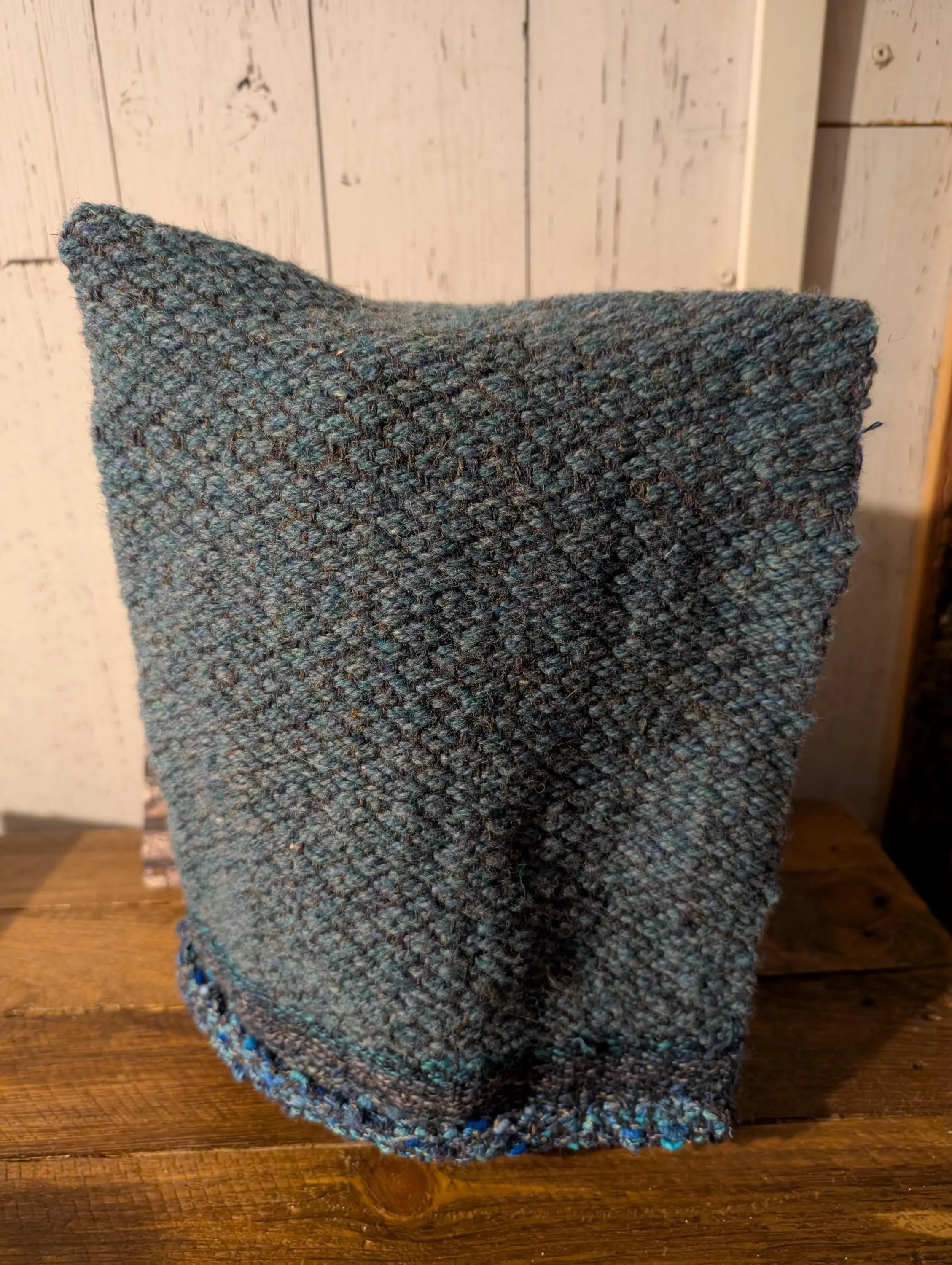 Mongolian, Cossack, Norse, Viking  style wool coif, hat handspun, dyed and Handwoven.