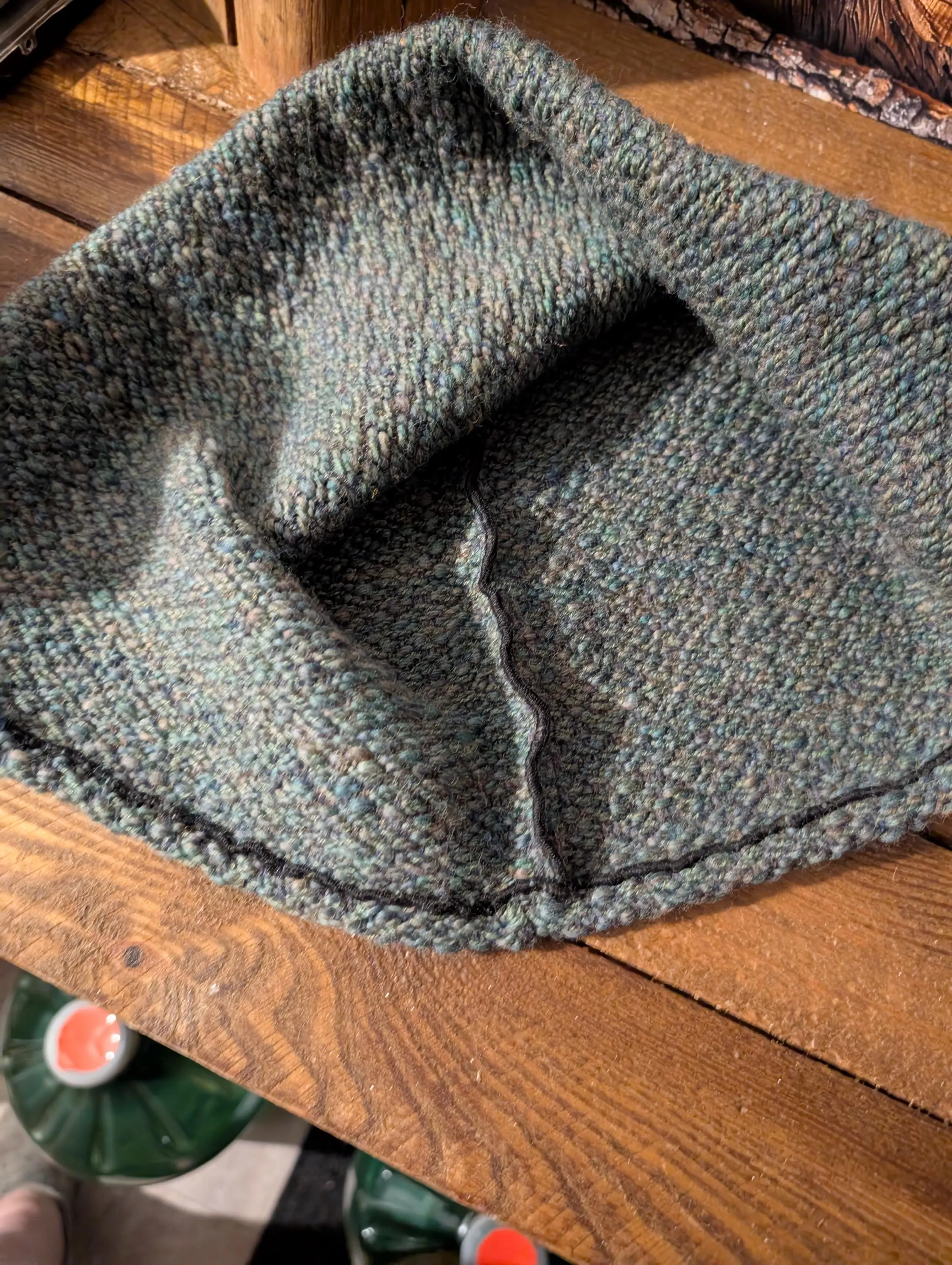 Mongolian, Cossack, Norse, Viking  style wool coif, hat handspun, dyed and Handwoven.