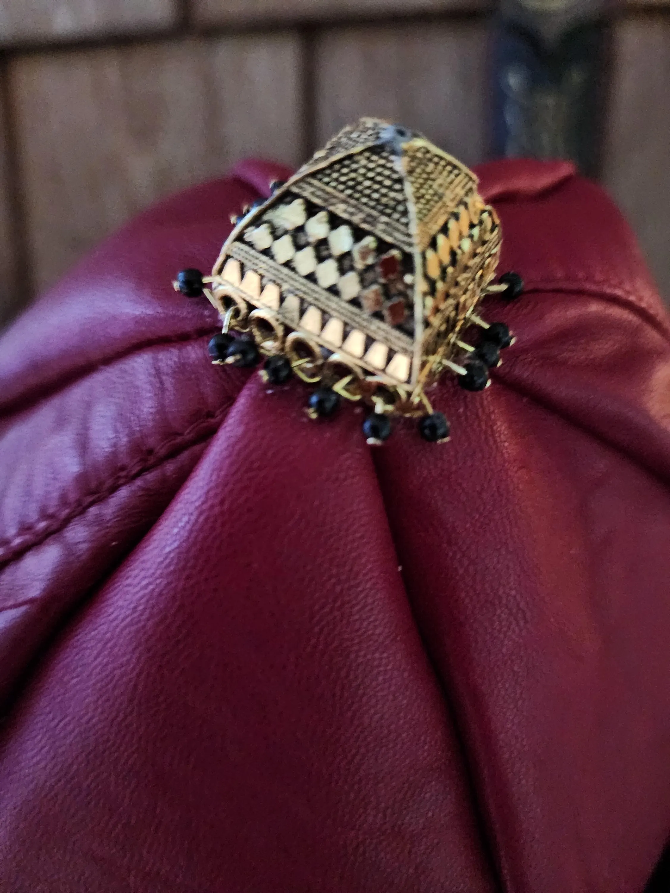 Mongolian, Cossack, Norse, Viking  style leather with black fox fur