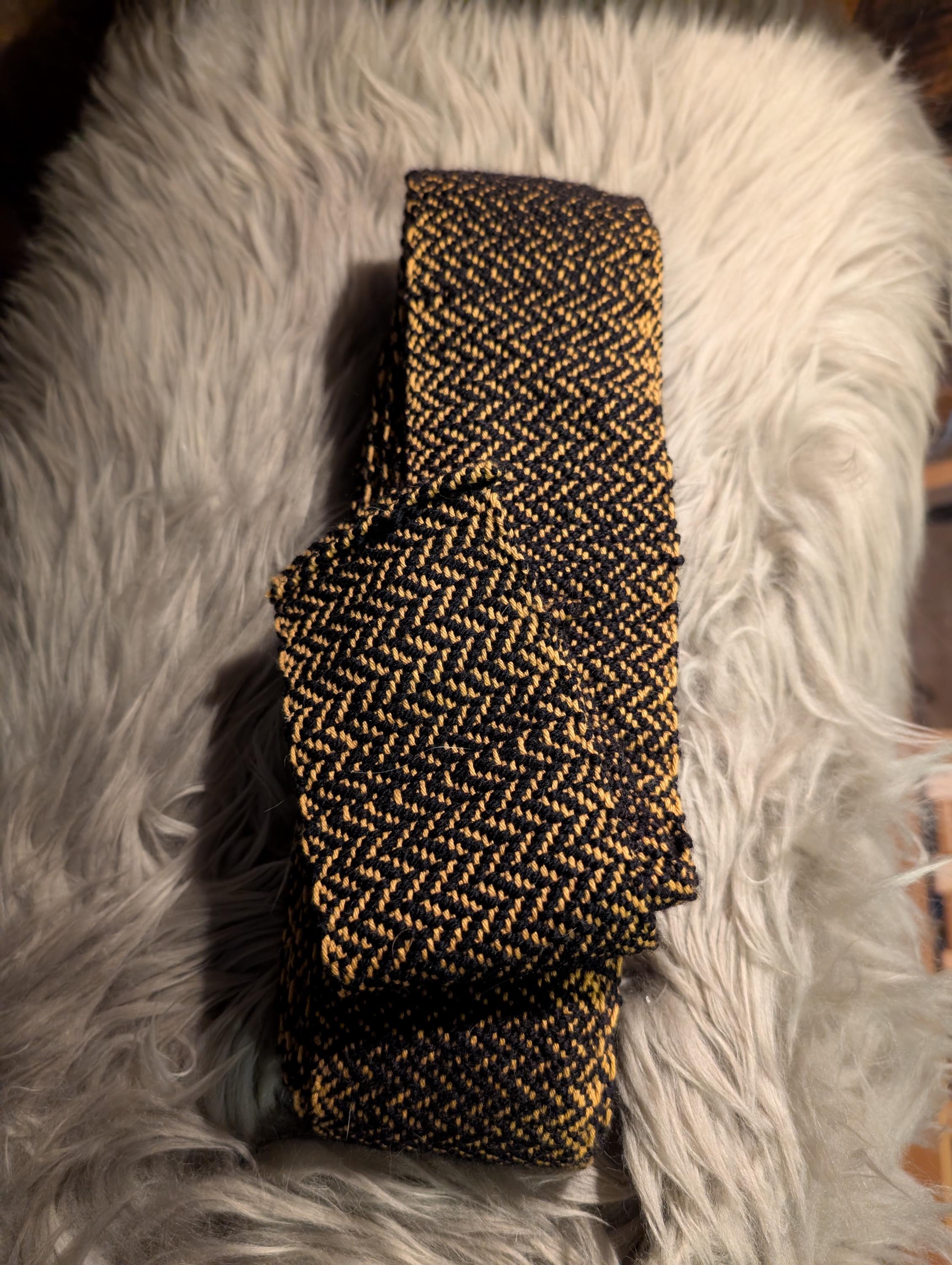Handwoven cotton and wool herringbone viking leg wraps