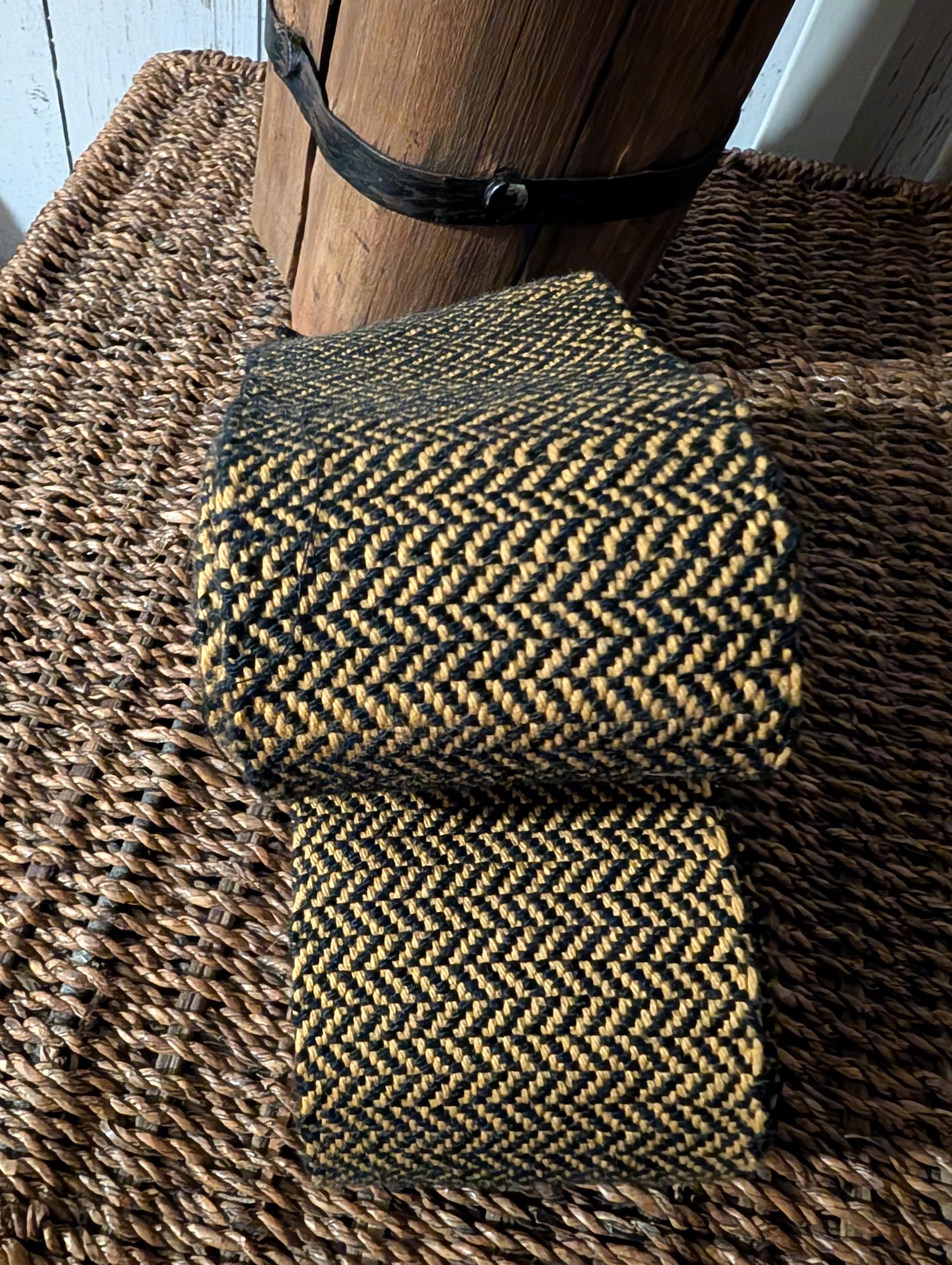 Handwoven cotton and wool herringbone viking leg wraps