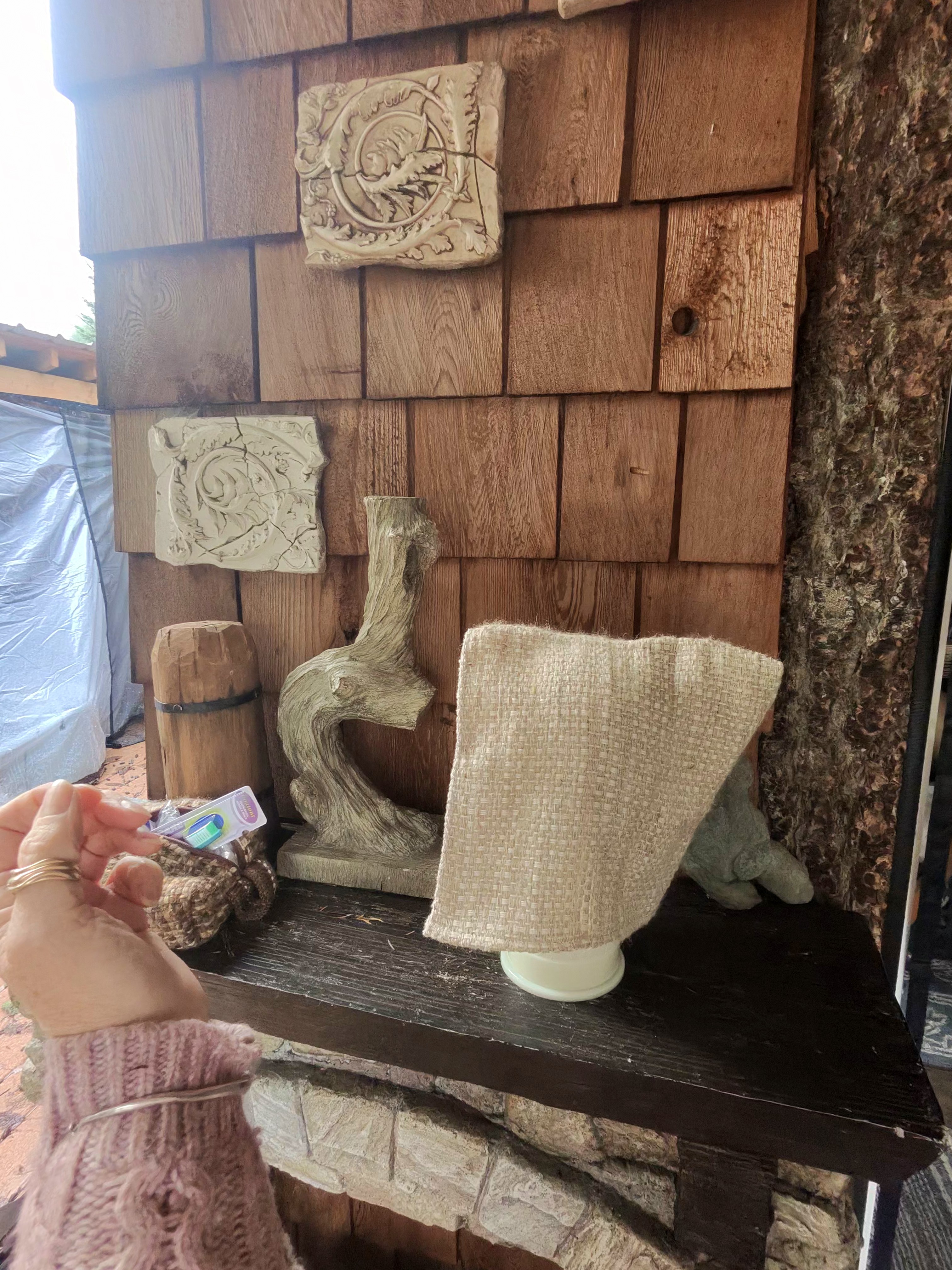 Medieval handspun and woven linen and silk coif