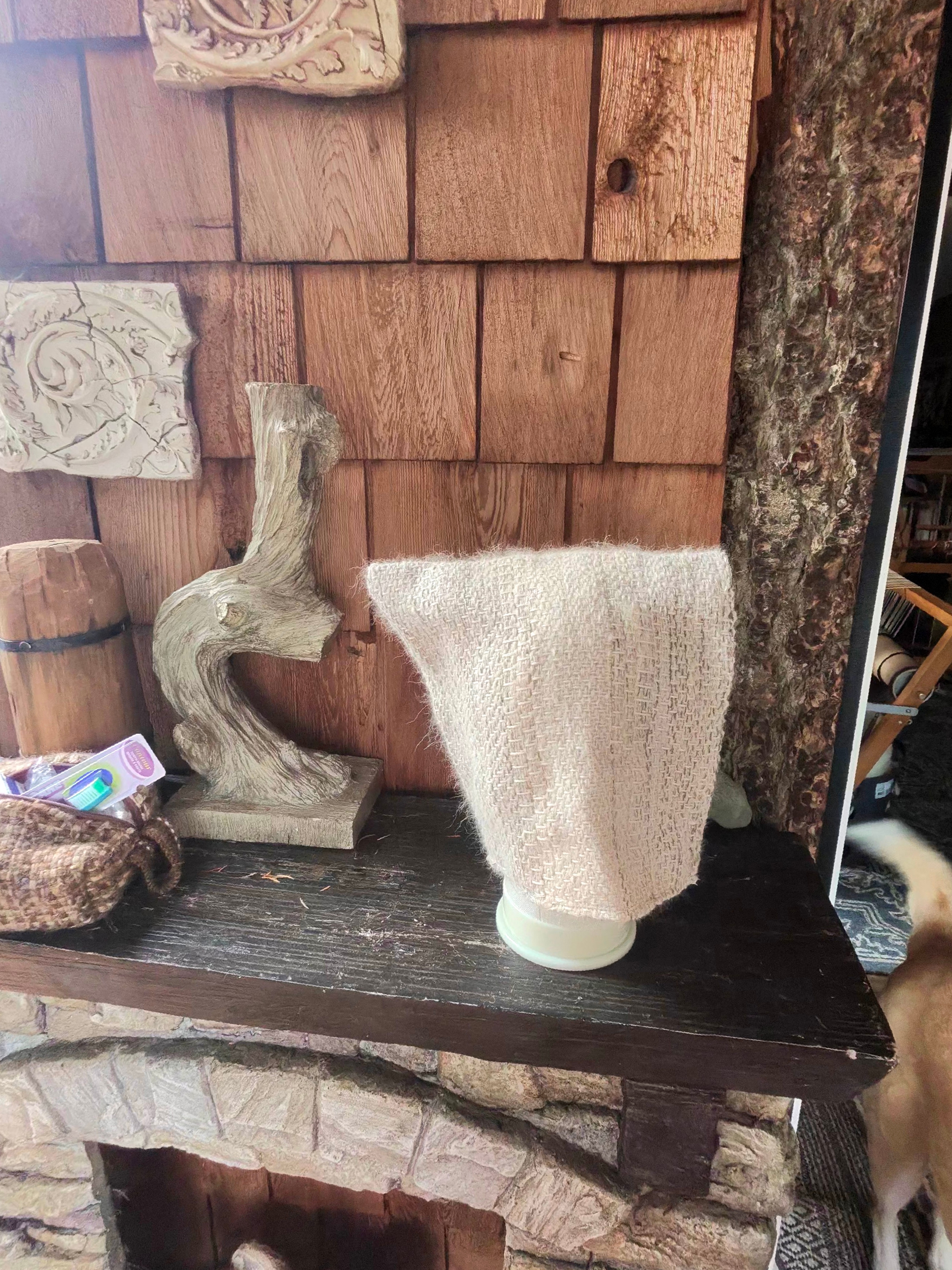 Handspun and woven linen, wool and silk Medieval coif